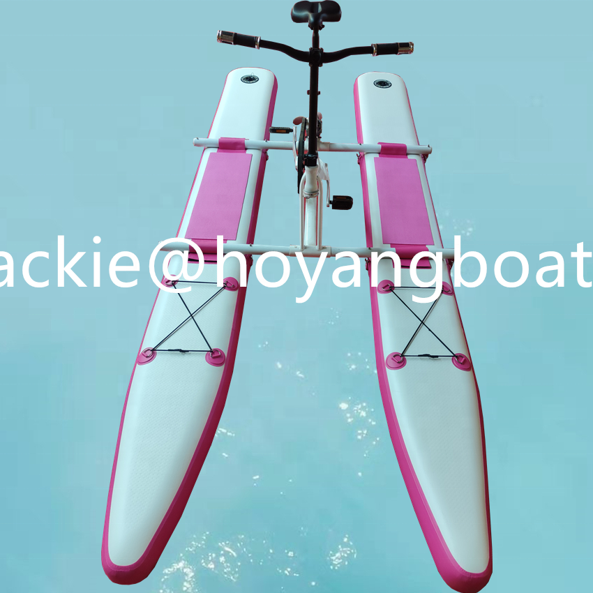 Adult Pedal PVC Inflatable Pink water bike leisure equipment water pedal boats for sale