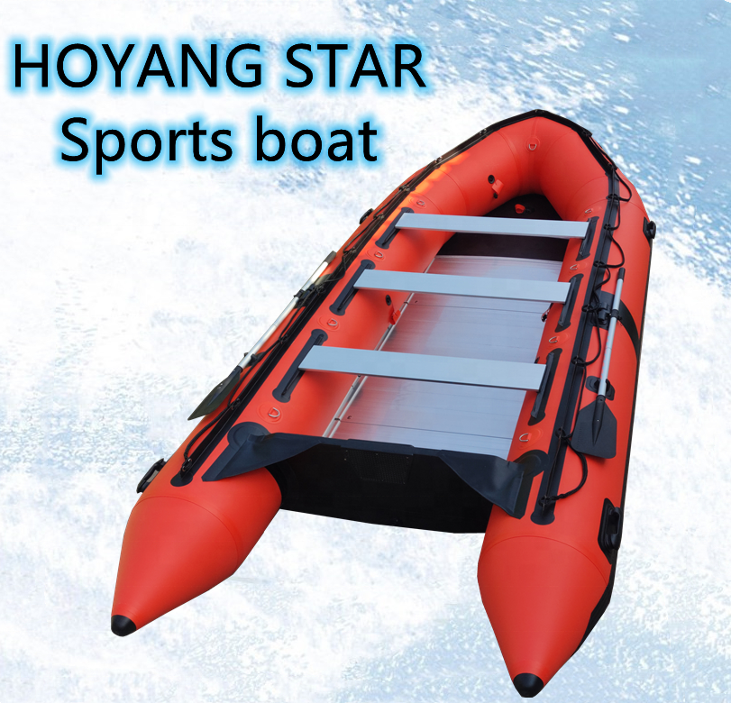 Orange red PVC inflatable boat High Quality Fishing  Inflatable water sports boat