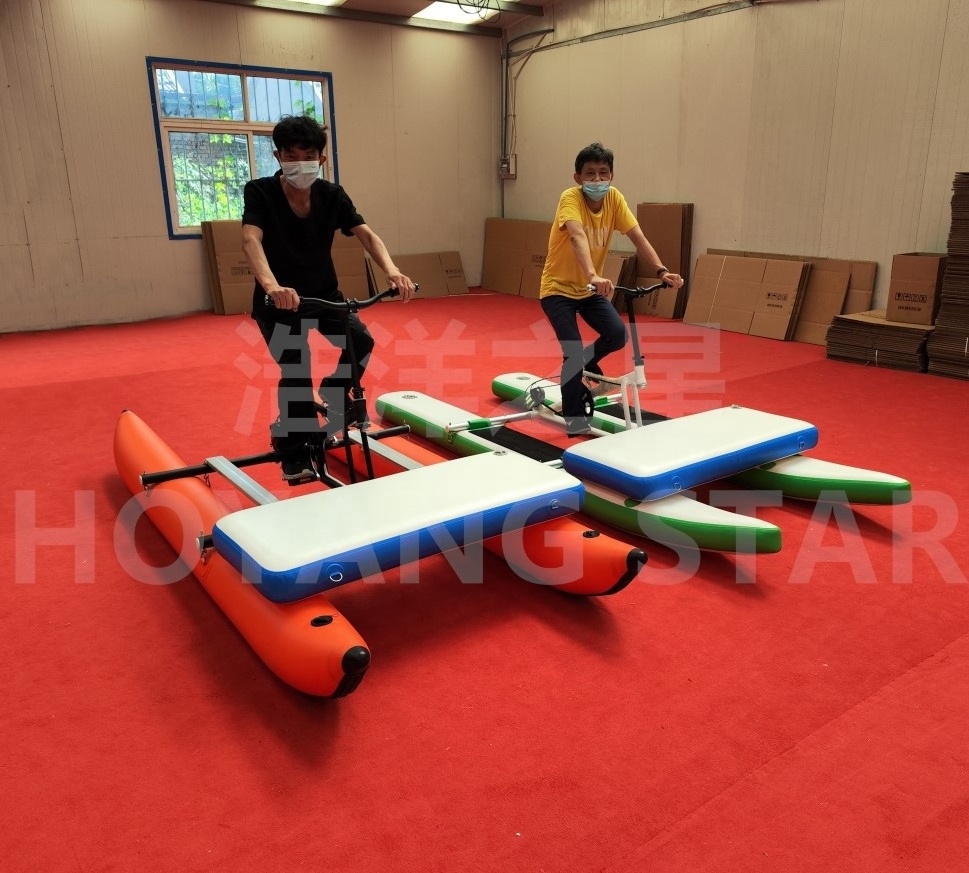 water bike 2021 New design Adult Pedal  PVC Inflatable High quality single   bike leisure equipment water pedal boats for sale