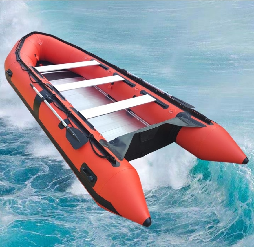 Orange red PVC inflatable boat High Quality Fishing  Inflatable water sports boat