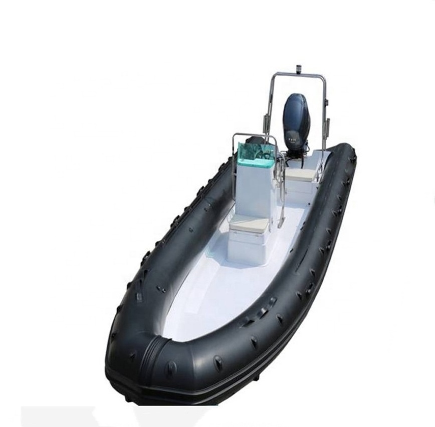 Luxury Super 22.3ft RIB  Fiberglass Inflatable Boat With Outboard Motor For Sale