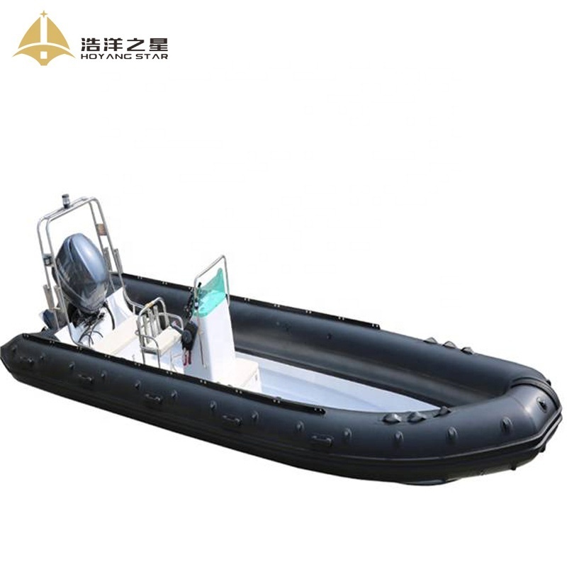 Luxury Super 22.3ft RIB  Fiberglass Inflatable Boat With Outboard Motor For Sale