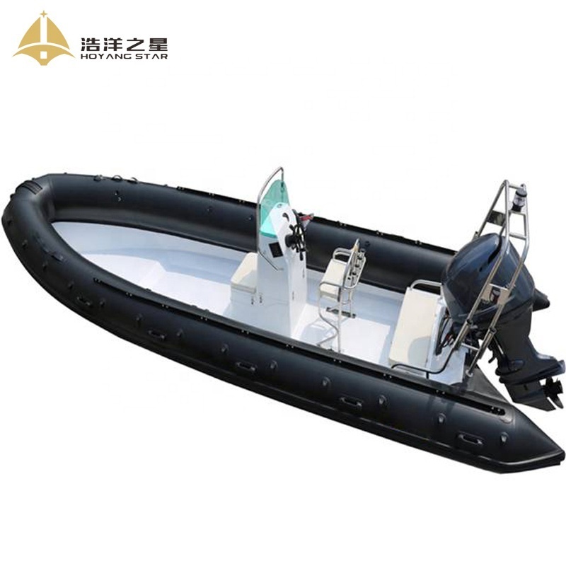 Luxury Super 22.3ft RIB  Fiberglass Inflatable Boat With Outboard Motor For Sale