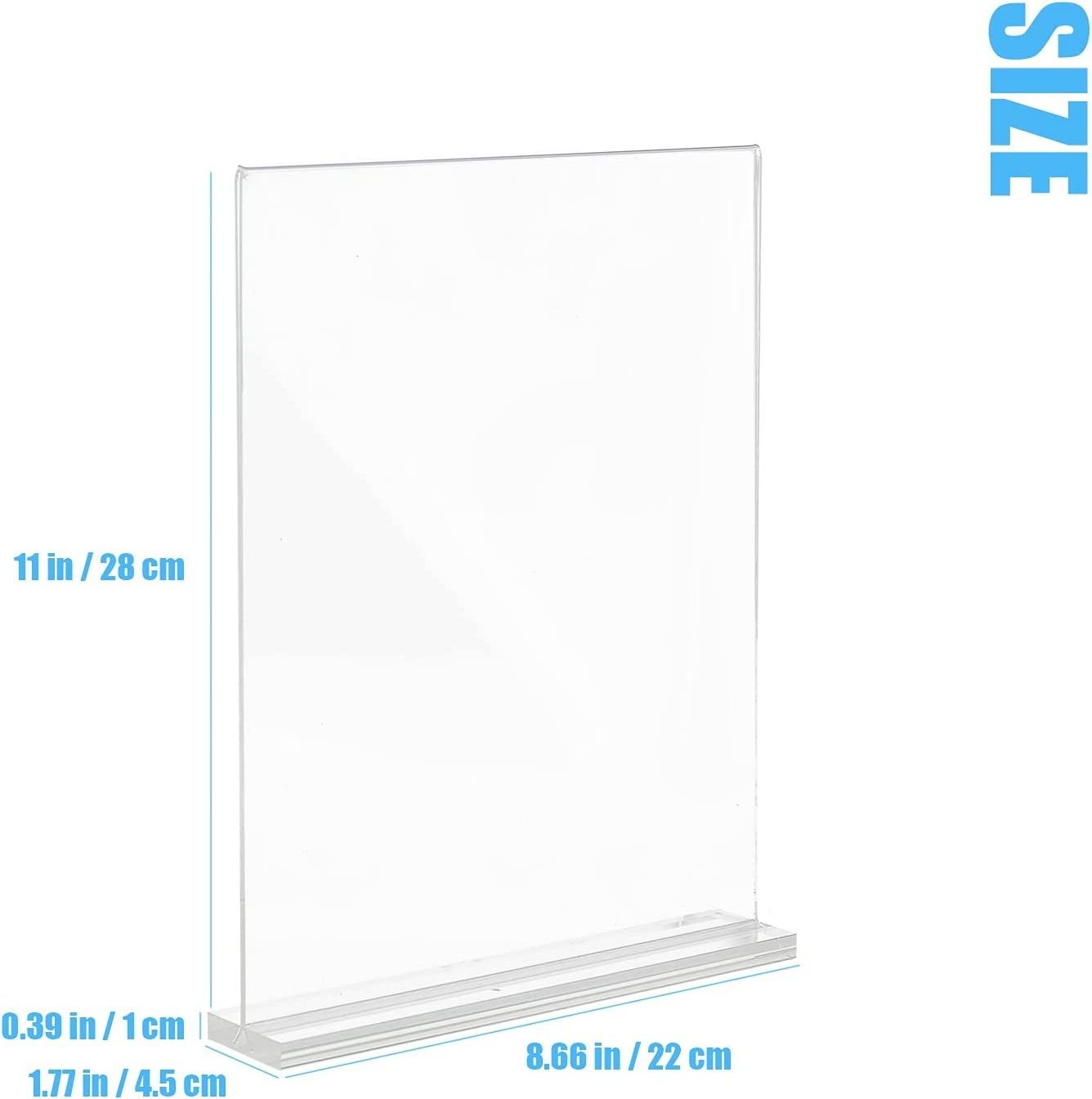 Plastic Clear Table Display Holder Double Sided Menu Display Stands T Shaped  a4 menu holder