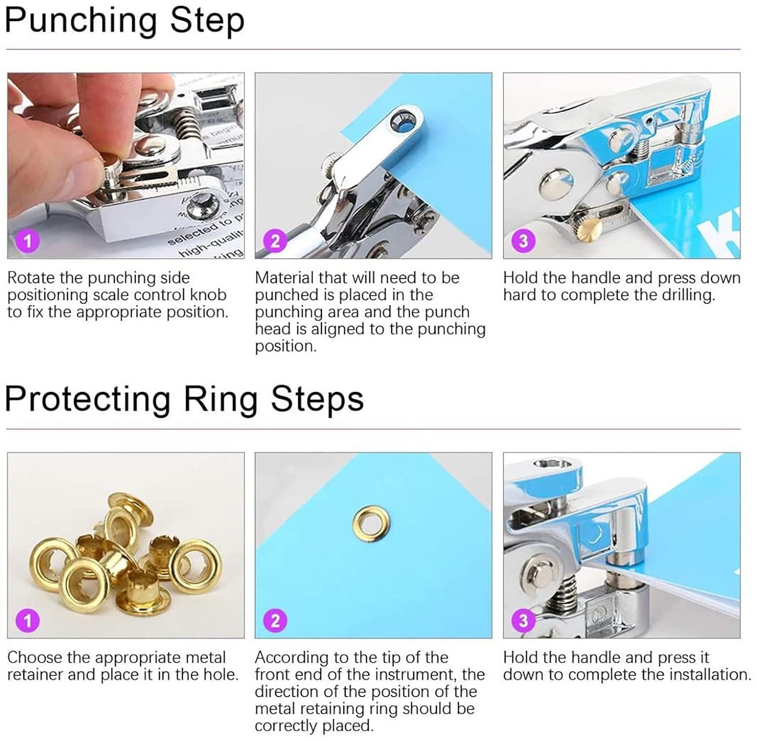 Grommet Tool Kit Grommet Eyelet Plier Set Eyelet Hole Punch Pliers Grommet Hand Press Pliers