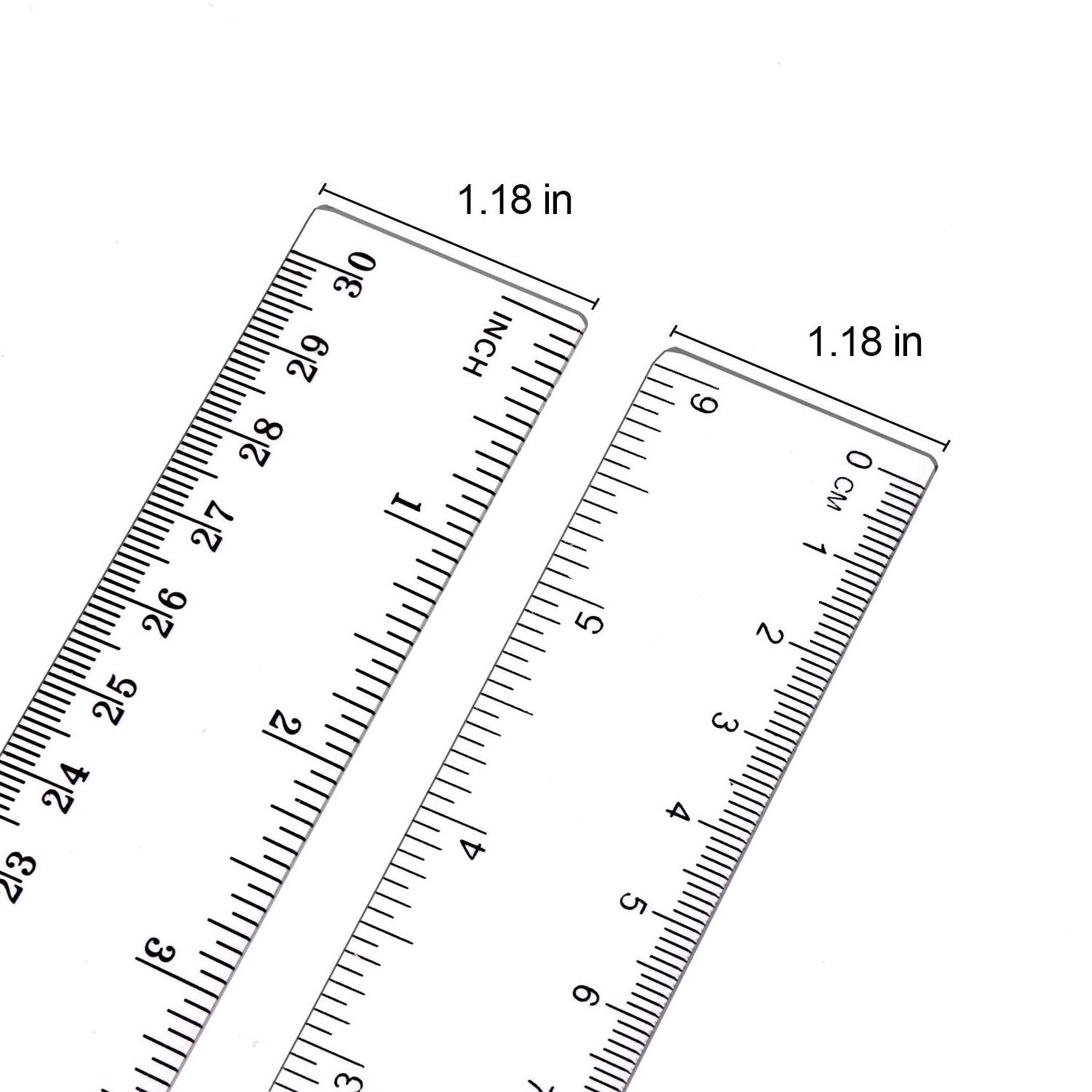 Factory 6inch 12inch 15cm 30cm Transparent PVC Clear Plastic Scale Flexible Measuring Ruler