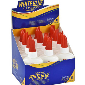 washable non-toxic school white glue in white bottle fast dry white glue