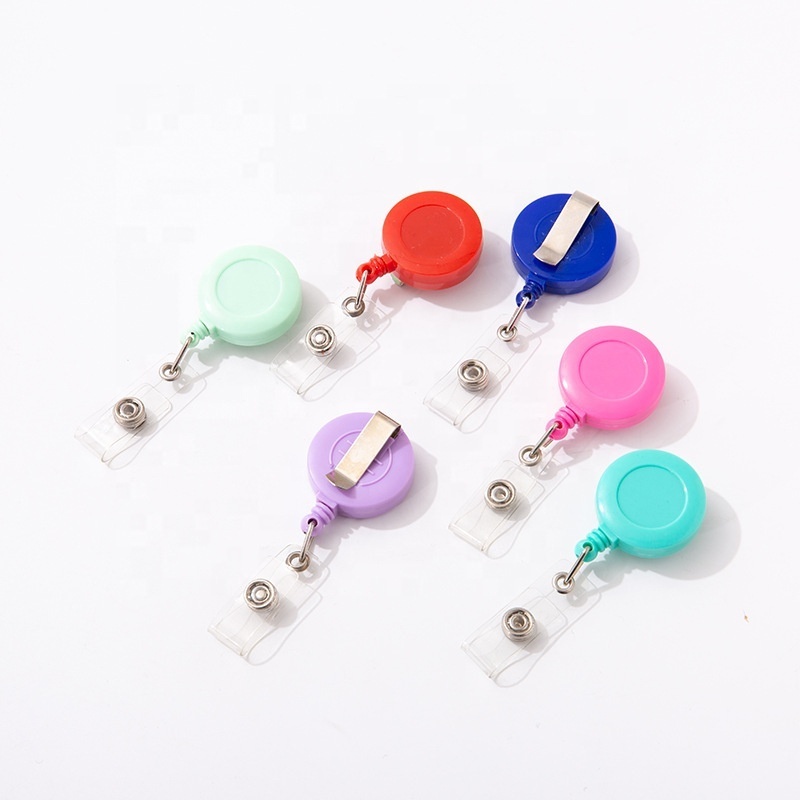 Retractable Badge Reel Holder Colorful With  Pull Buckle badge holder with pull string