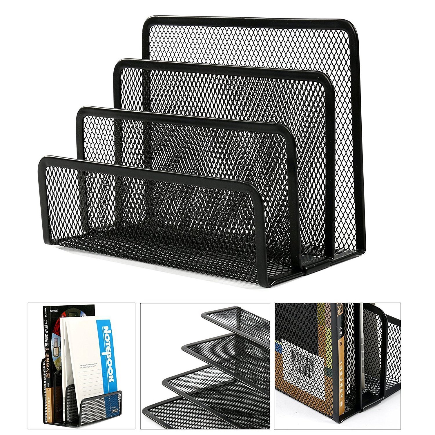 High quality wholesale office stationery metal mesh wire desk organizer ,letter sorter and mesh pen holder