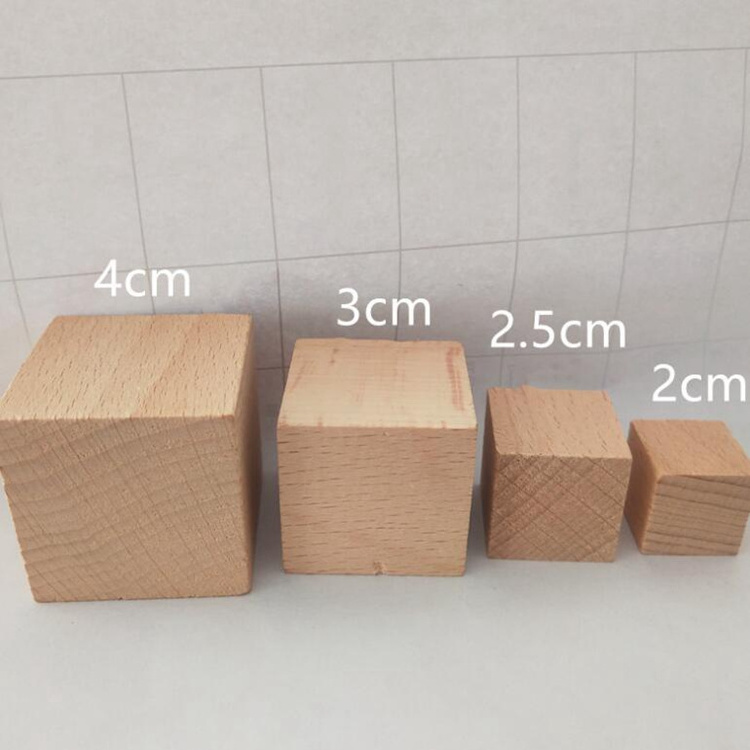 unfinished blank blocks wholesale arts and crafts custom logo blocks nature color wooden cube