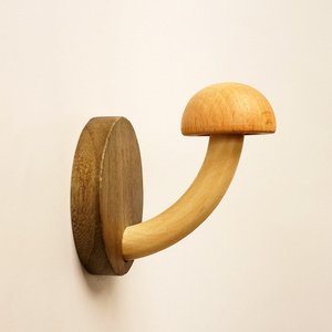 Unique Wooden Wall Floating Shelf Wall Hook For Bedroom Mushroom Hanging Shelves