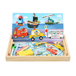 New Creative educational toy Dress Up Wooden Puzzle DIY Magnetic Sticker Puzzle Magnetic Puzzle Toy