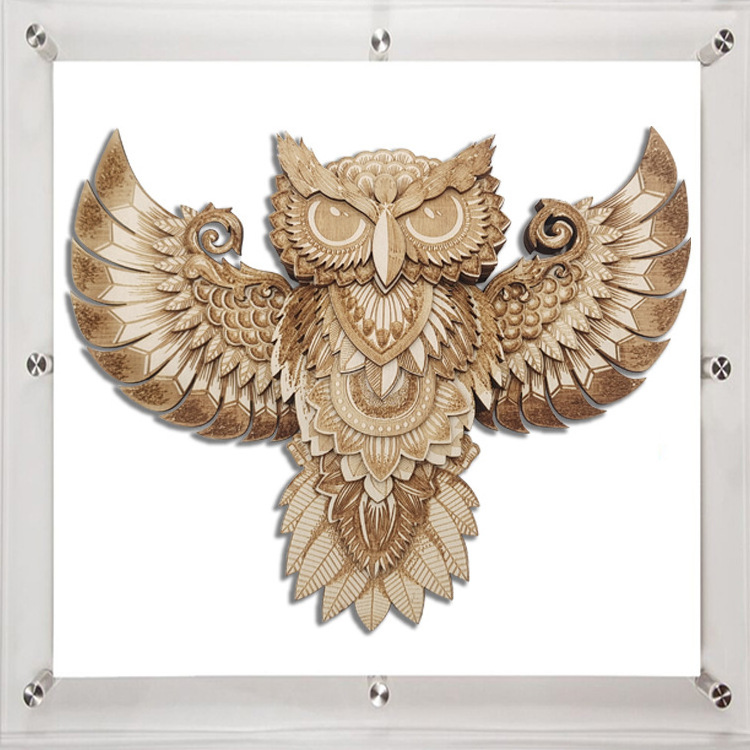 HOYE CRAFTS Wall Art Ornaments Hanging Wall decor for home wooden owl wall decor