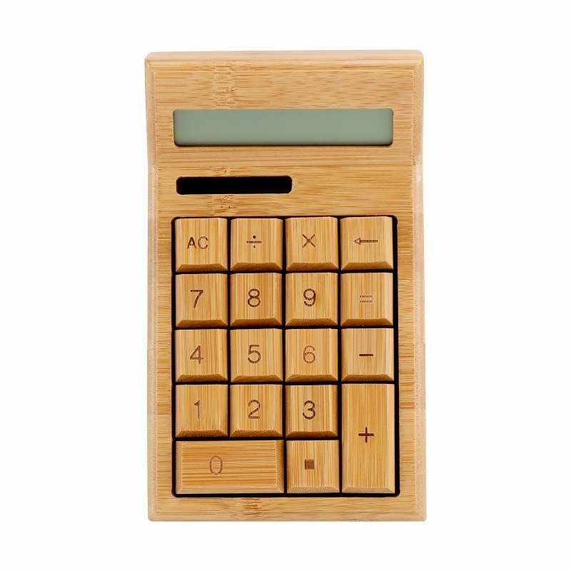 Calculator With LCD Display Standard Function Calculator Bamboo Desk Calculators