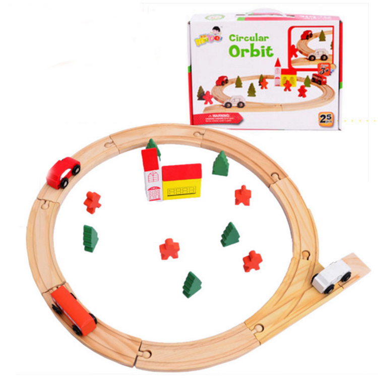 25 pcs/set Vehicles Wooden Kids Toys Train Track Model