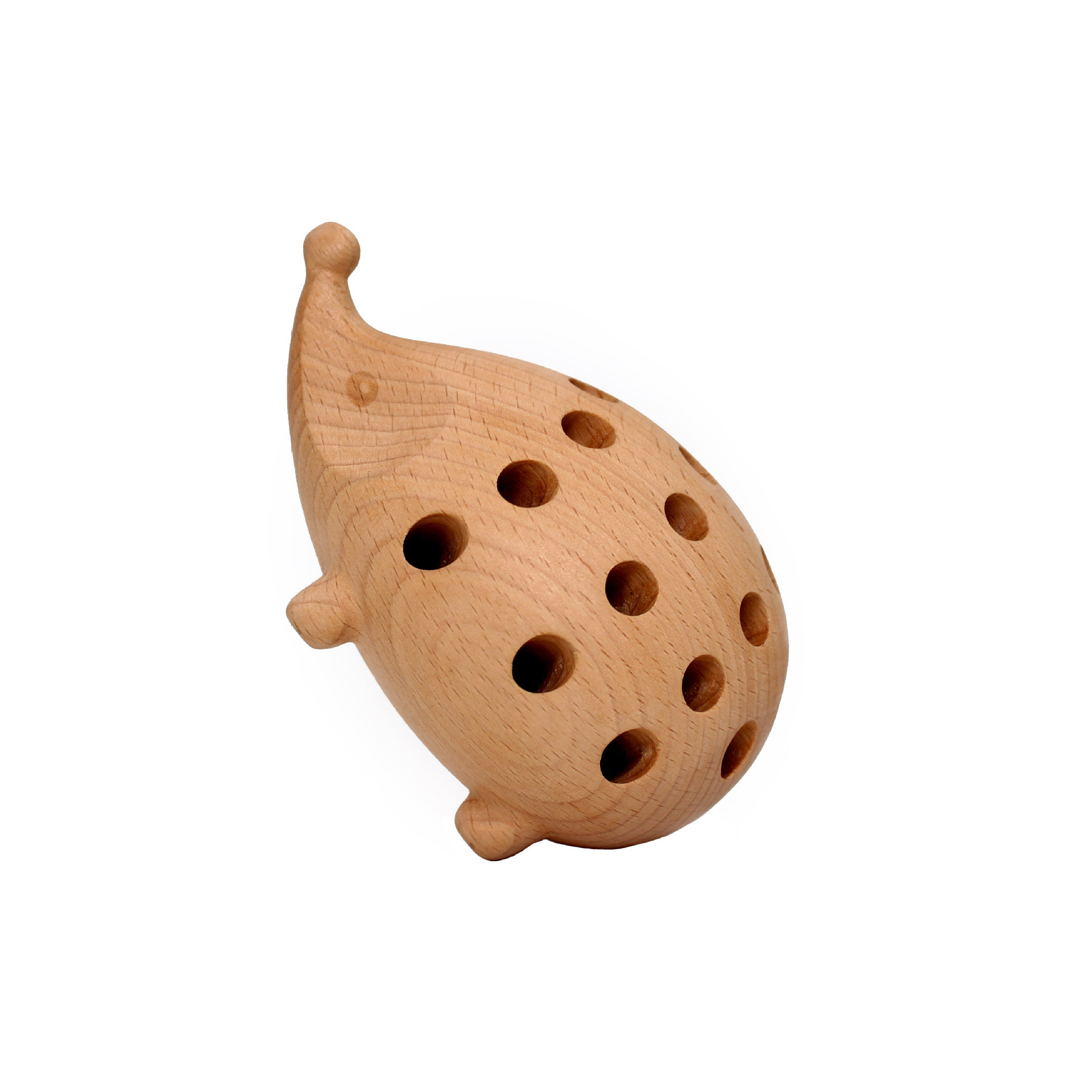 Hoye crafts Simple style hedgehog pen holder Funny tabletop ornament Cute wooden pen holder with 24 holes