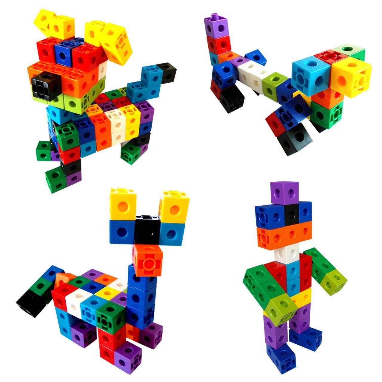 Math Manipulatives plastic Linking Cubes kids connecting math blocks 100 pieces early education learning building blocks ABS