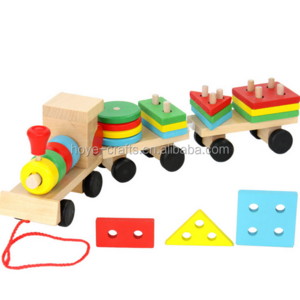 hand painting children play wooden train