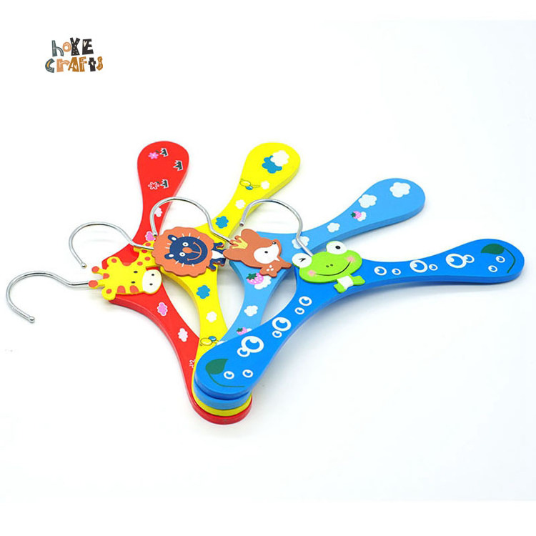 Cute cartoon animal patterns children wood coat hanger Baby Clothes Rack home decoration