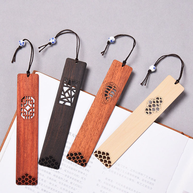 HOYE CRAFTS Rectangle Shape Ornaments laser engraving bookmark wooden bookmark