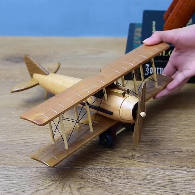 HOYE CRAFTS Wooden retro airplane ornaments decorative crafts airplane model