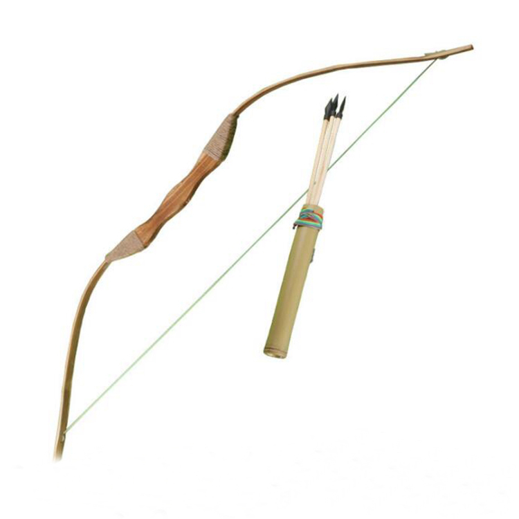 80cm Bamboo wood Bow and Arrow with Quiver Set Kids Youth Toy for Archery Hunting Playing