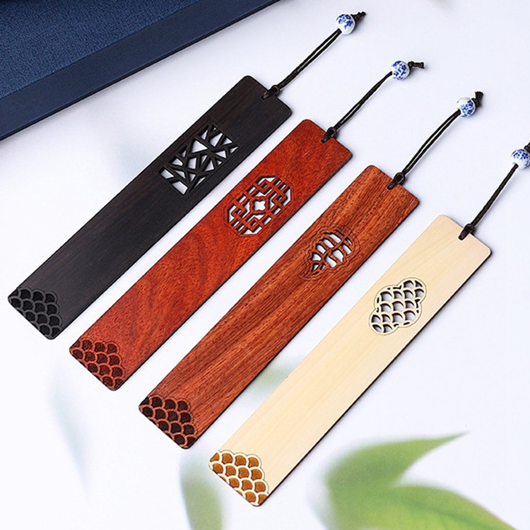 HOYE CRAFTS Rectangle Shape Ornaments laser engraving bookmark wooden bookmark