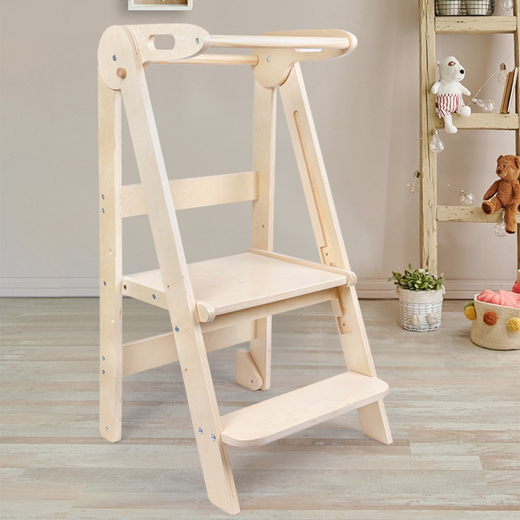 HOYE CRAFTS Adjustable height Kids Learning Stool Kitchen Helper wooden Kids Learning Tower