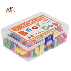 HOYE CRAFTS English spelling game toy accessories set wooden alphabet game with 52 pieces letters