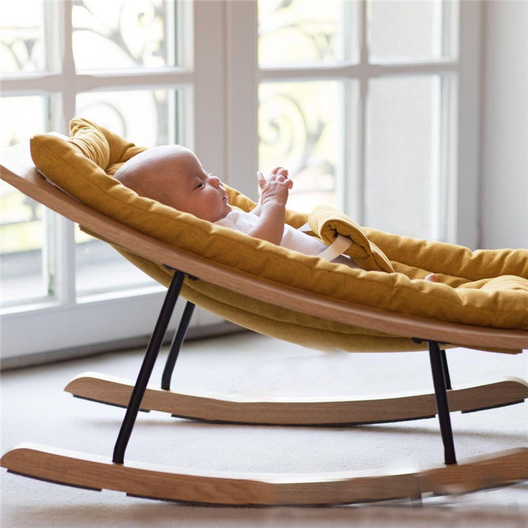 Wholesale  wooden cradle baby bouncer swinging chair baby rocking chair