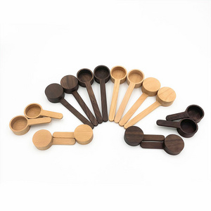 High Quality Wooden Scoop Black Walnut Spoon Smooth Beech Wood Coffee Spoon