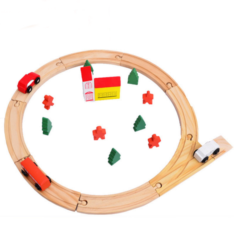 25 pcs/set Vehicles Wooden Kids Toys Train Track Model