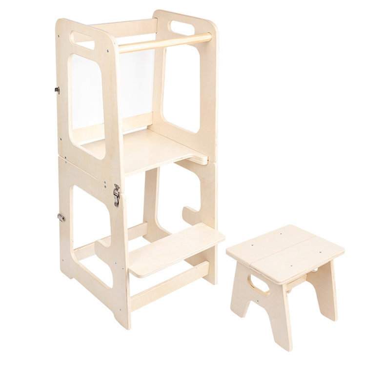 HOYE CRAFTS Adjustable height Kids Learning Stool Kitchen Helper wooden Kids Learning Tower