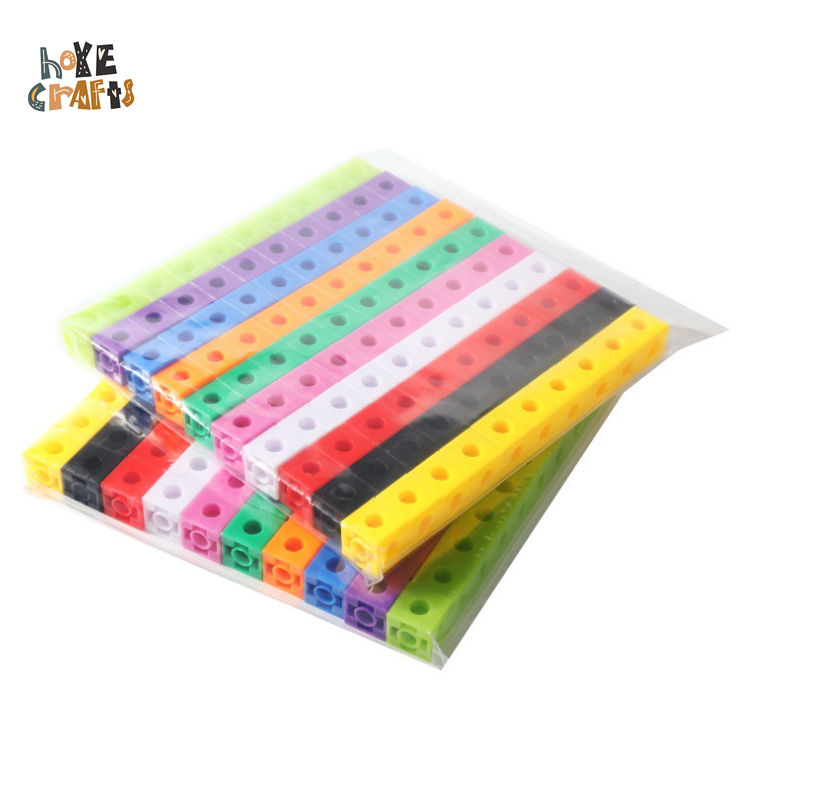 Math Manipulatives plastic Linking Cubes kids connecting math blocks 100 pieces early education learning building blocks ABS