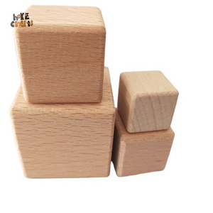 unfinished blank blocks wholesale arts and crafts custom logo blocks nature color wooden cube