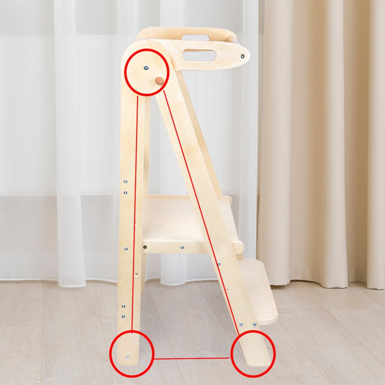 HOYE CRAFTS Adjustable height Kids Learning Stool Kitchen Helper wooden Kids Learning Tower