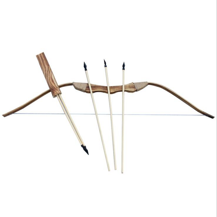 80cm Bamboo wood Bow and Arrow with Quiver Set Kids Youth Toy for Archery Hunting Playing