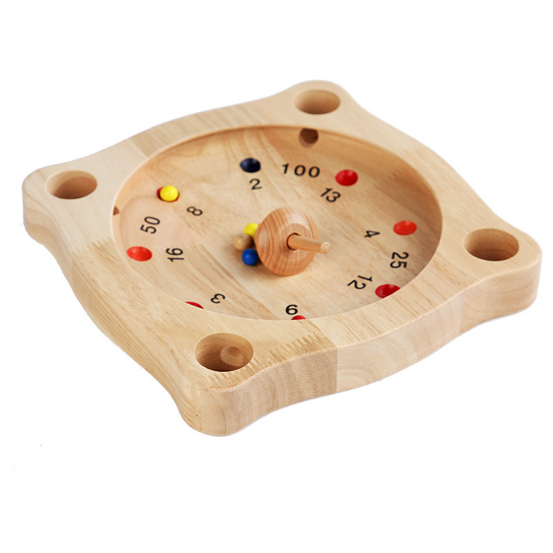 HOYE CRAFT Wood Table Game Children's Wood Creative Roulette Chess Kids Wooden Early Education Toys