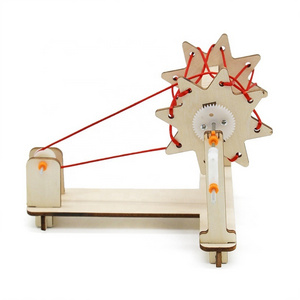 wooden spinning wheel toy kid education puzzle science toy