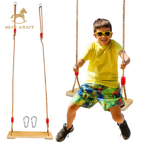 Wooden Kids Adults Swing Chair Hanging Tree Swing Seat for Backyard Patio