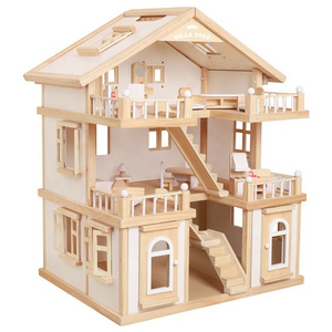 Children role playing game DIY wood house Wooden doll house