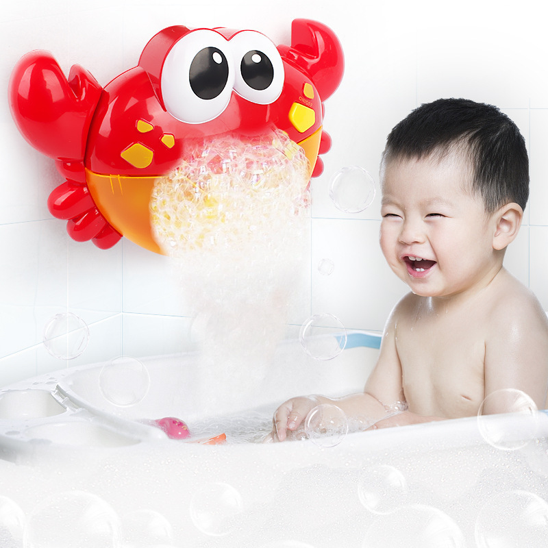 Learn to love bath toy plastic kids bubble crab bath game cartoon animal shaped bubble frog bath toy for baby