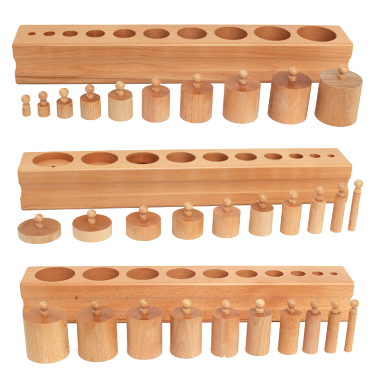 Montessori materials knobbed cylinder blocks sensory wooden ladder blocks Socket cylinder