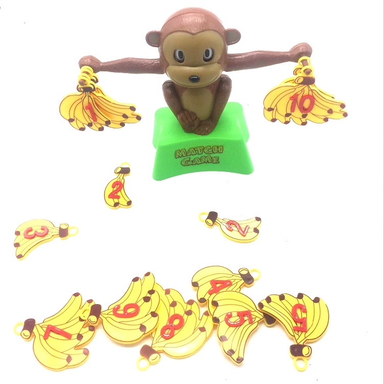 Montessori toy match game cute mini monkey balance toy