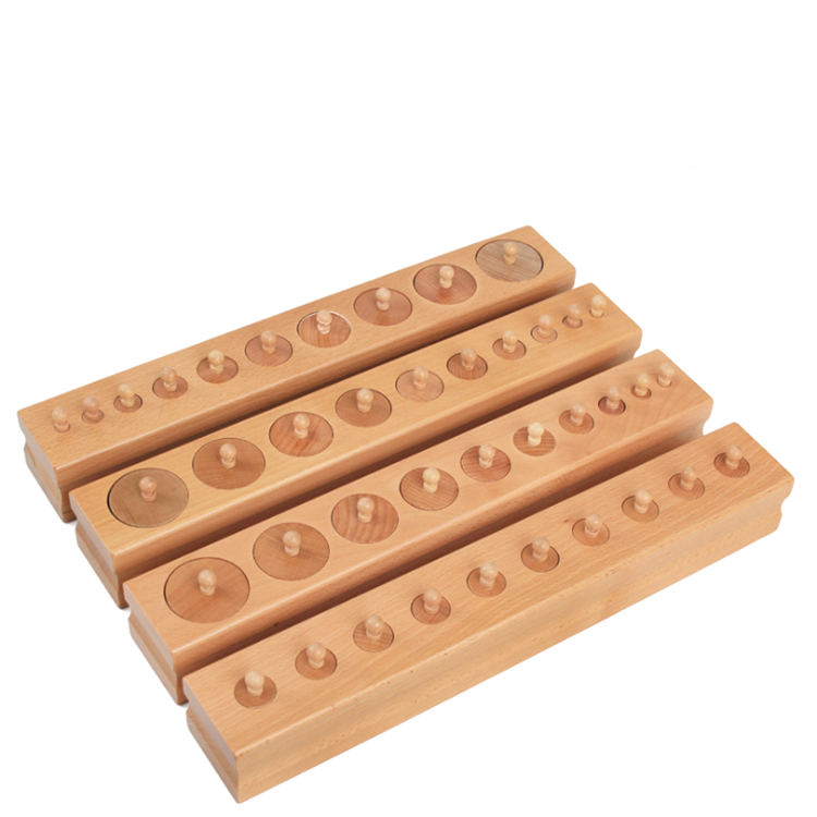 Montessori materials knobbed cylinder blocks sensory wooden ladder blocks Socket cylinder