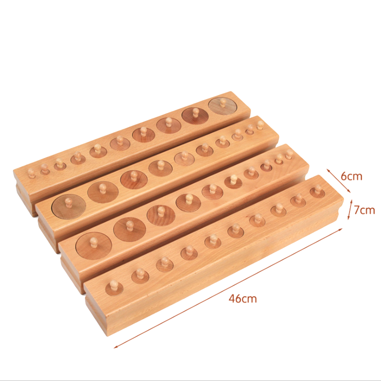 Montessori materials knobbed cylinder blocks sensory wooden ladder blocks Socket cylinder