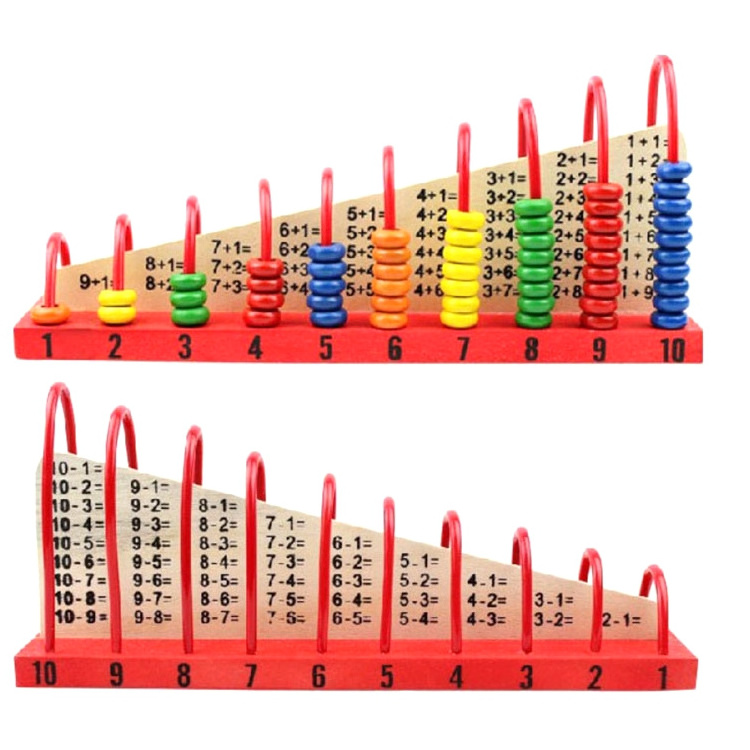 Montessori preschool counting calculator educational wooden abacus frame toy Bead Calculation Frame