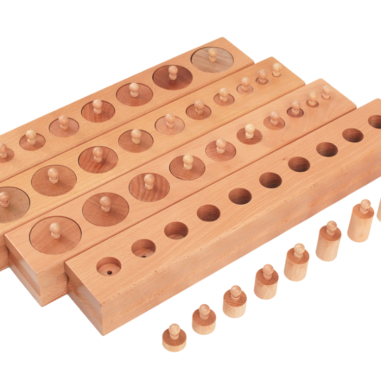 Montessori materials knobbed cylinder blocks sensory wooden ladder blocks Socket cylinder