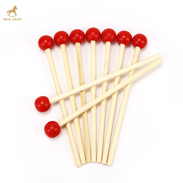 HOYE CRAFT Wooden Handle Instrument Bell Mallets Wooden Xylophone Percussion Sticks