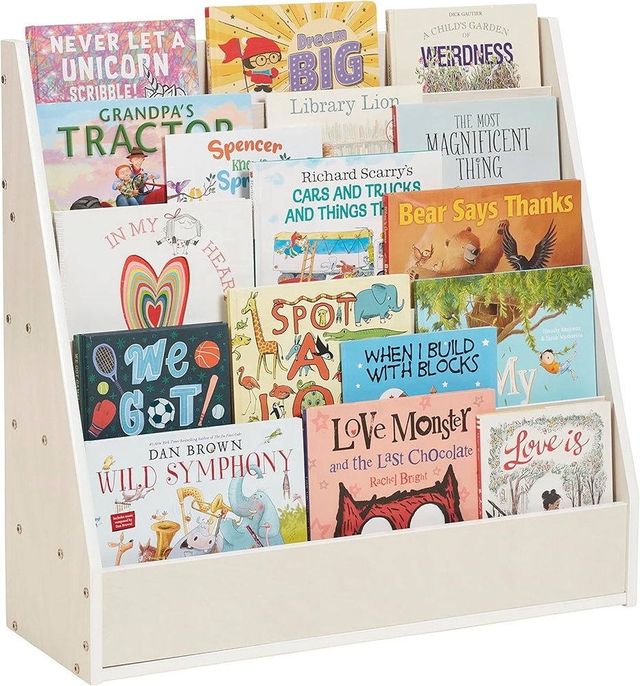 Wood Classroom Bookshelf Book Display with Storage